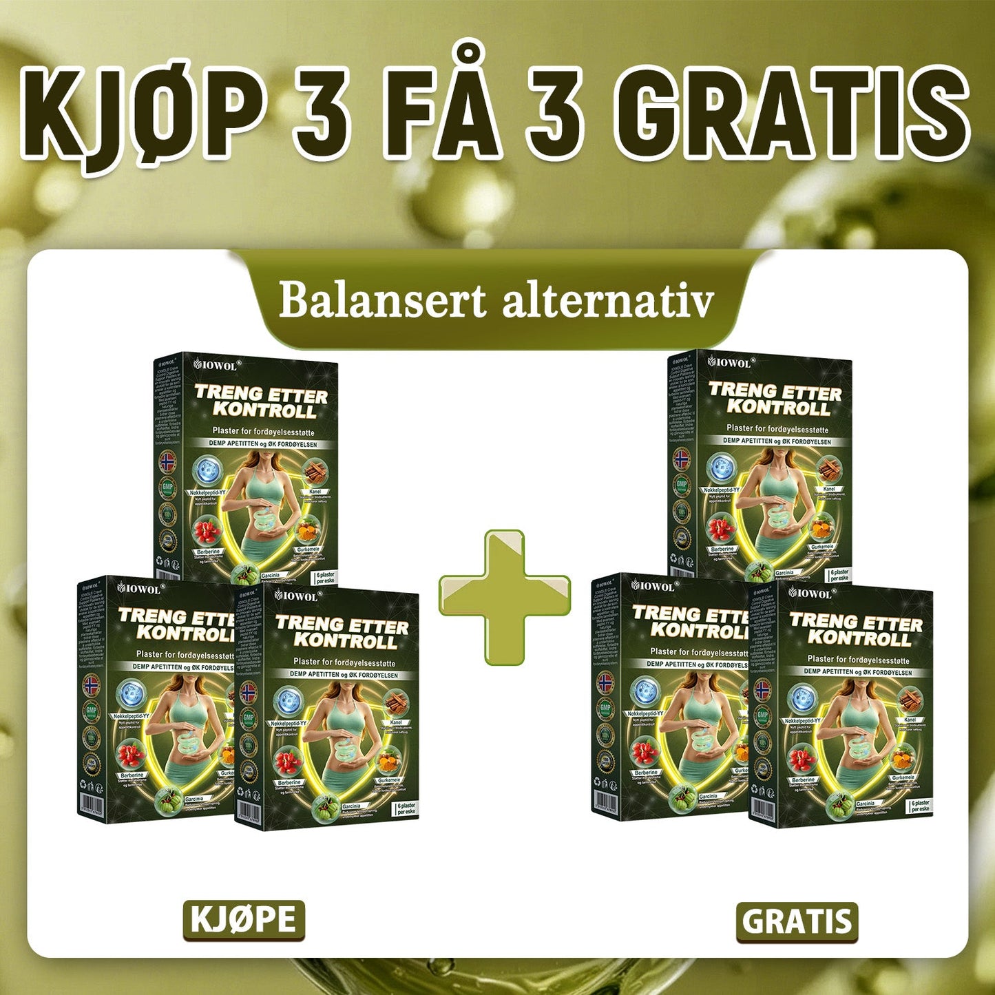IOWOL ® APPETITTKONTROLLPLASTER! INGEN PILLER & INGEN SULT & INGEN KAMP & 100% RESULTATER.