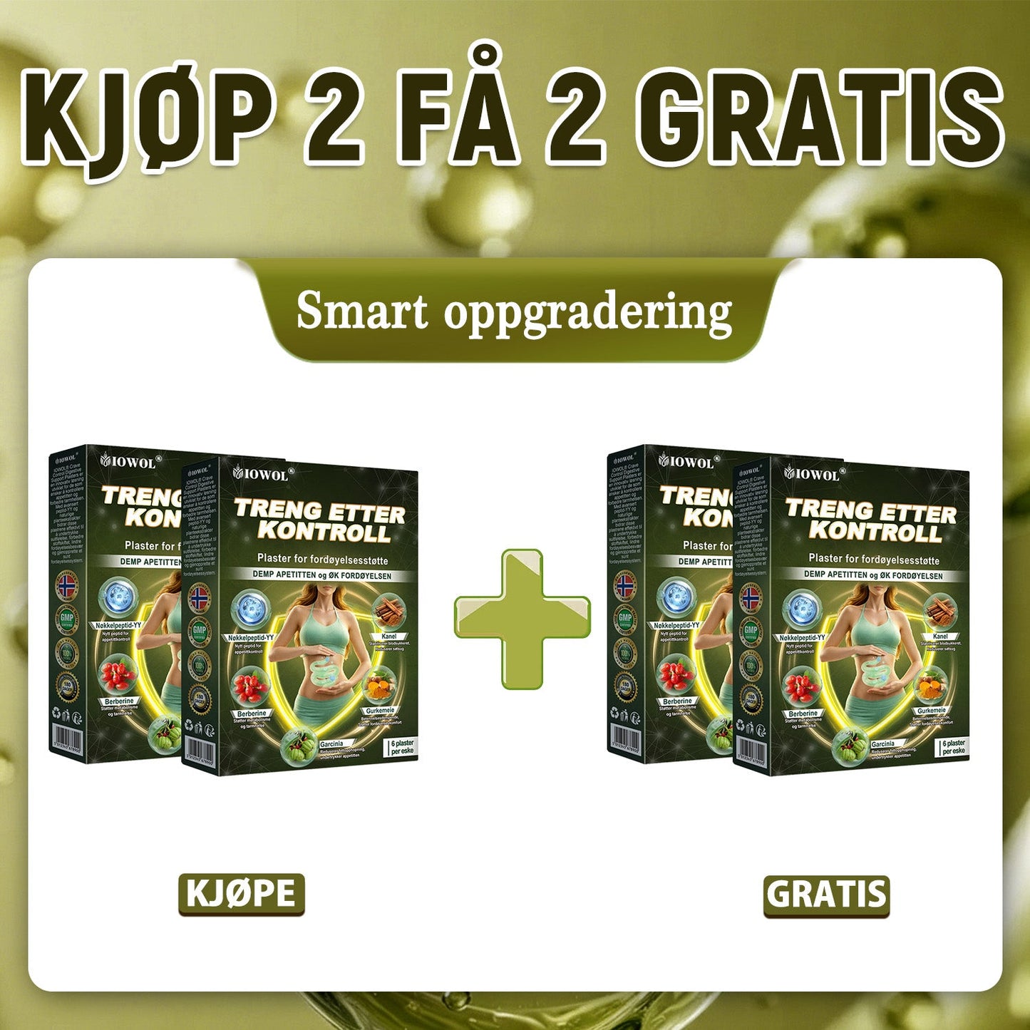 IOWOL ® APPETITTKONTROLLPLASTER! INGEN PILLER & INGEN SULT & INGEN KAMP & 100% RESULTATER.